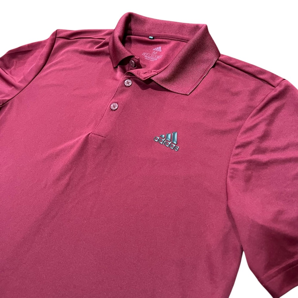 ADIDAS Men's M Red Performance Golf Polo‎ Shirt Climalite AEROREADY Athletic
